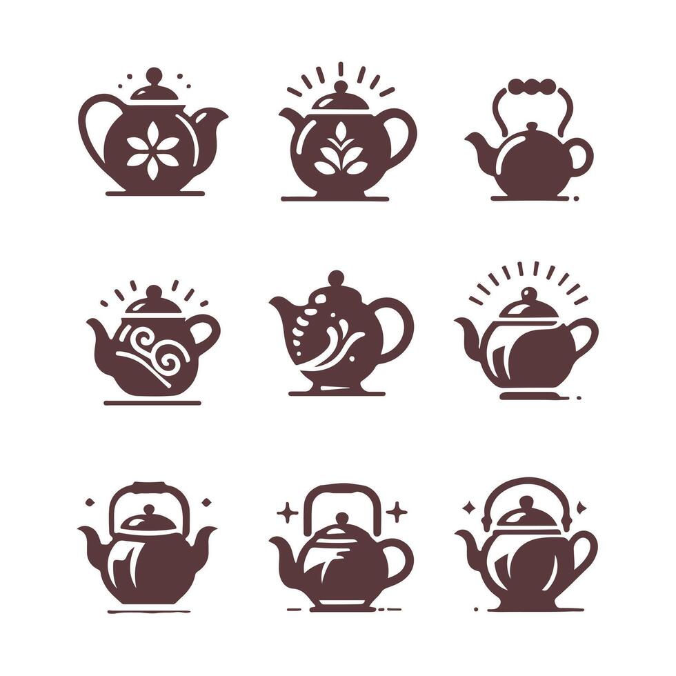 Steep And Sip Teapot Collection Logo vector