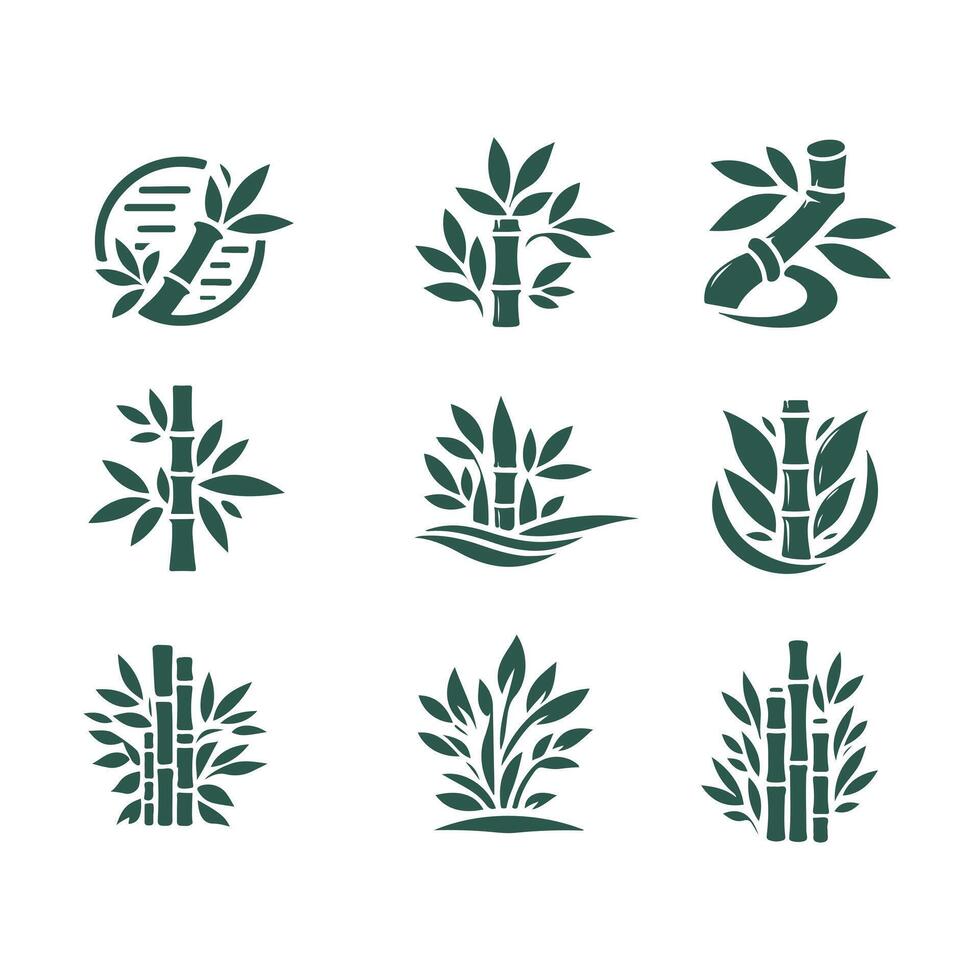 Bamboo collection logo ds vector
