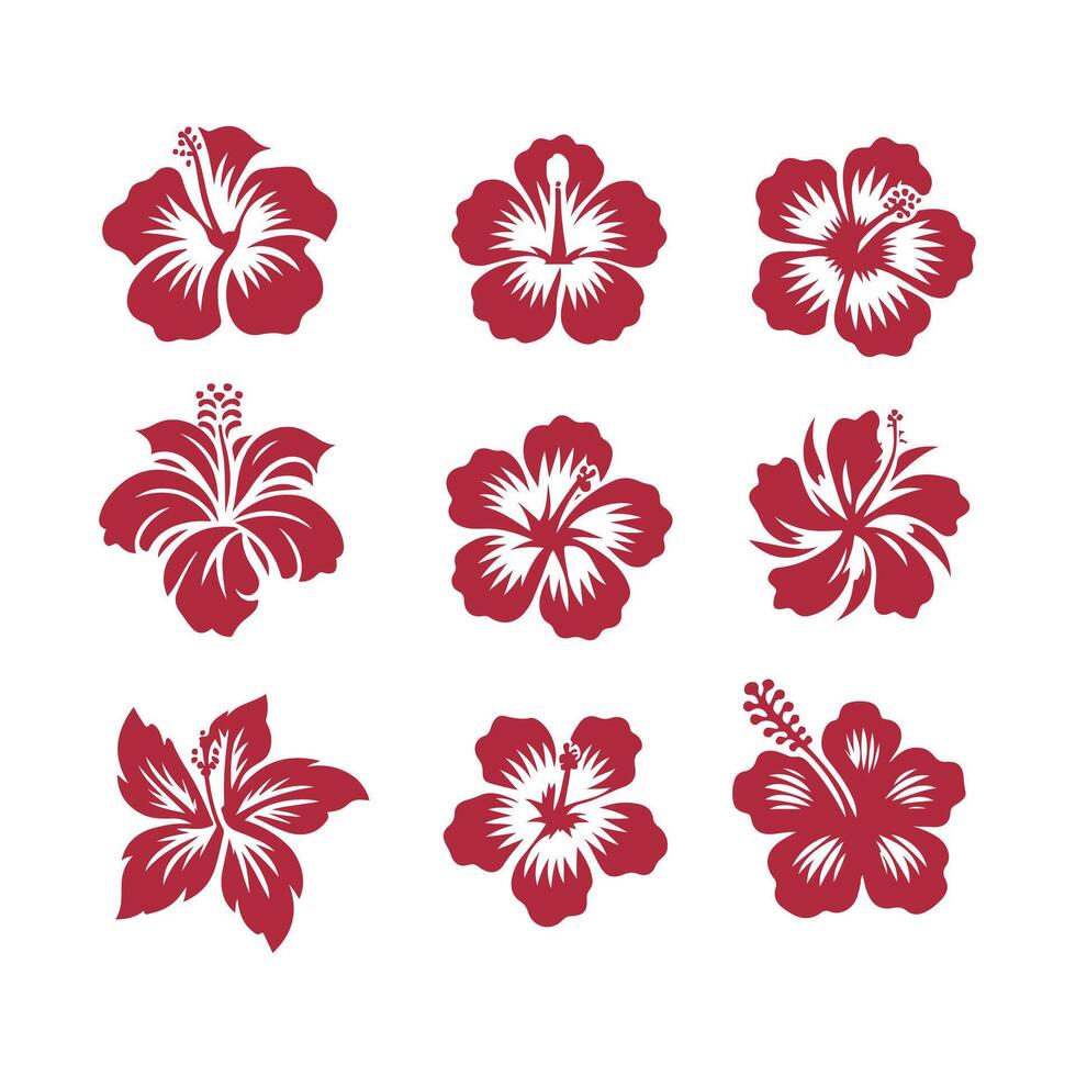 Floral Hibiscus Hibiscus Flower collection logo vector