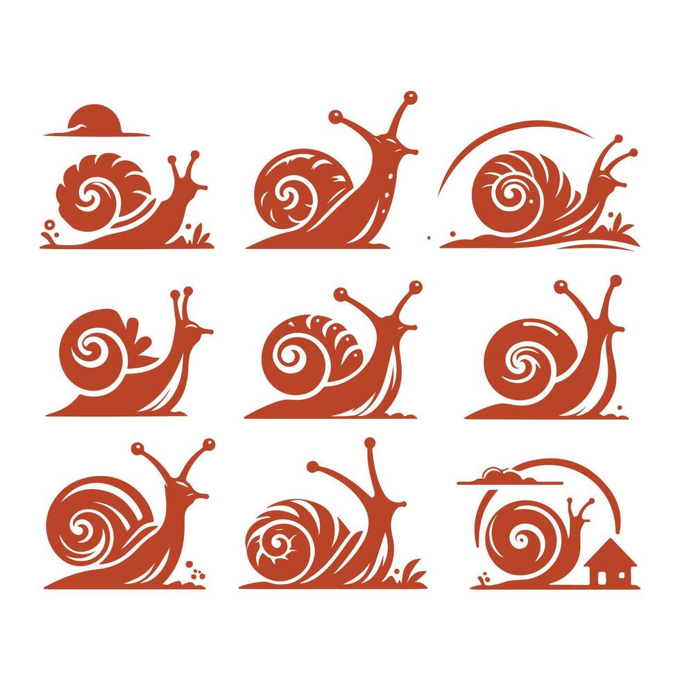 Cozy Shell Snail collection logo vector