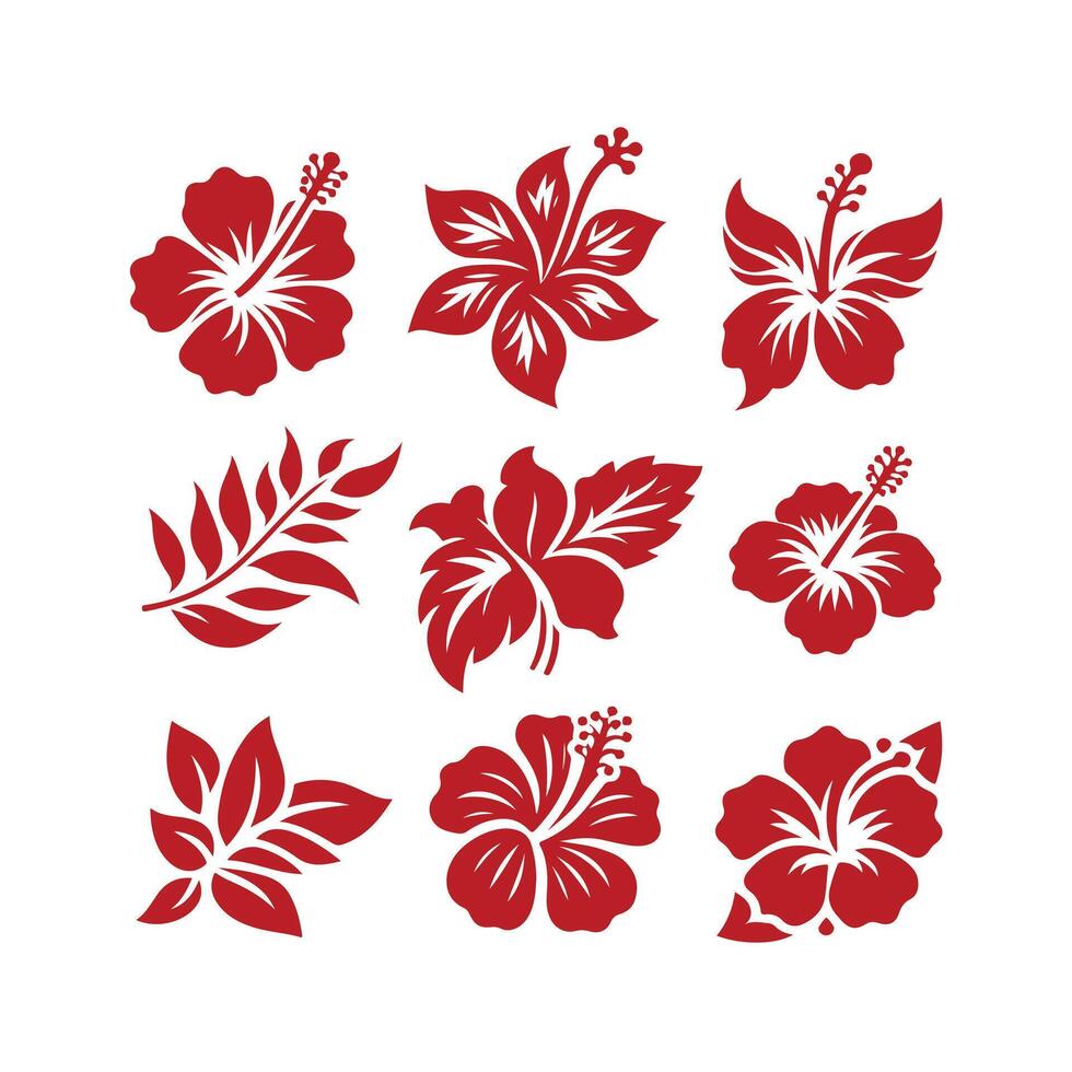 Hibiscus Charm Hibiscus Flower collection logo vector