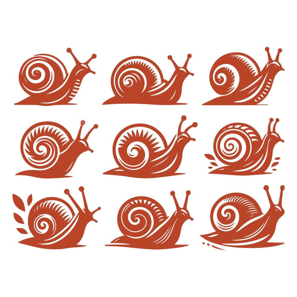 The Snail Path Snail collection logo vector