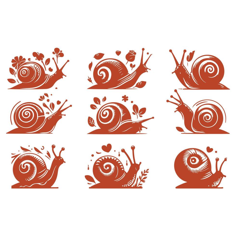 Slow Motion Snails Snail collection logo vector
