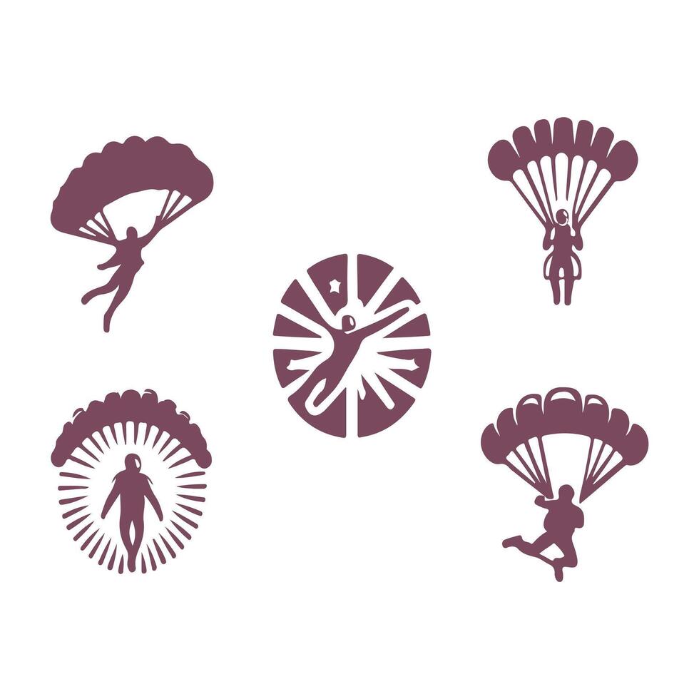 Sky Wave Skydiving collection logo vector