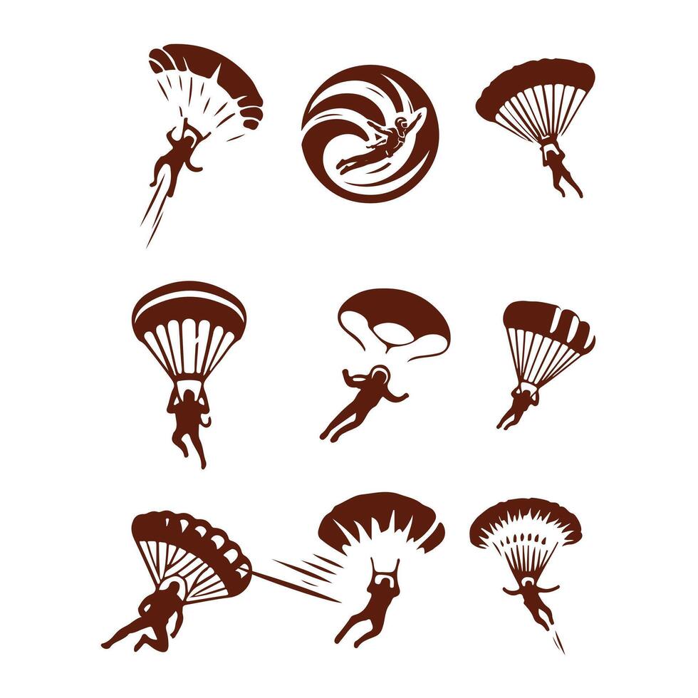 Free Flight Co Skydiving collection logo vector