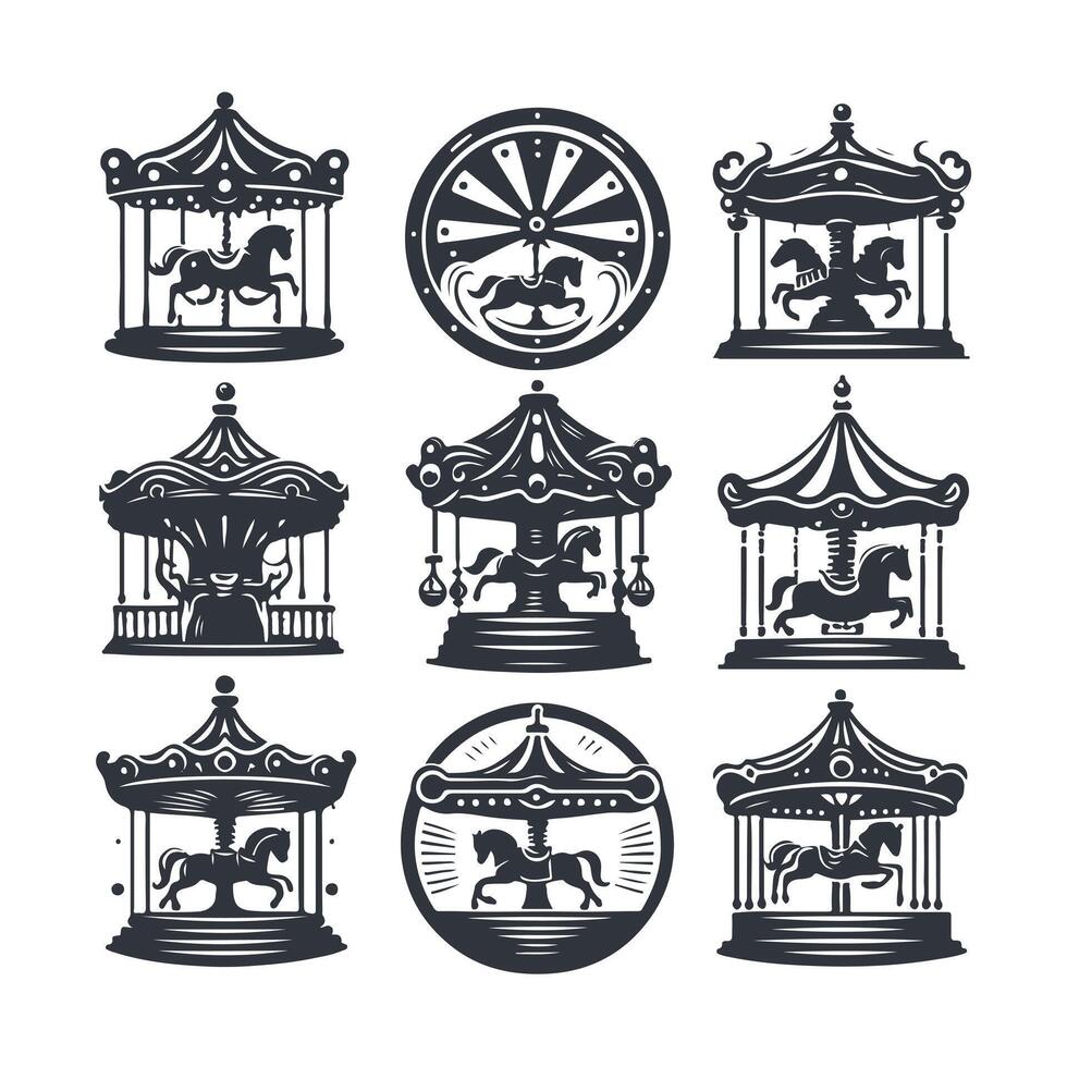 Carousel Dreams Straight Razors collection logo vector