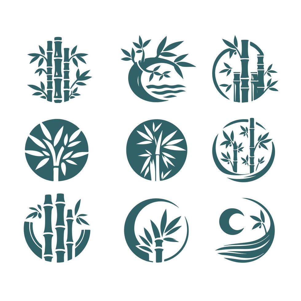 bamboo collection logo vector