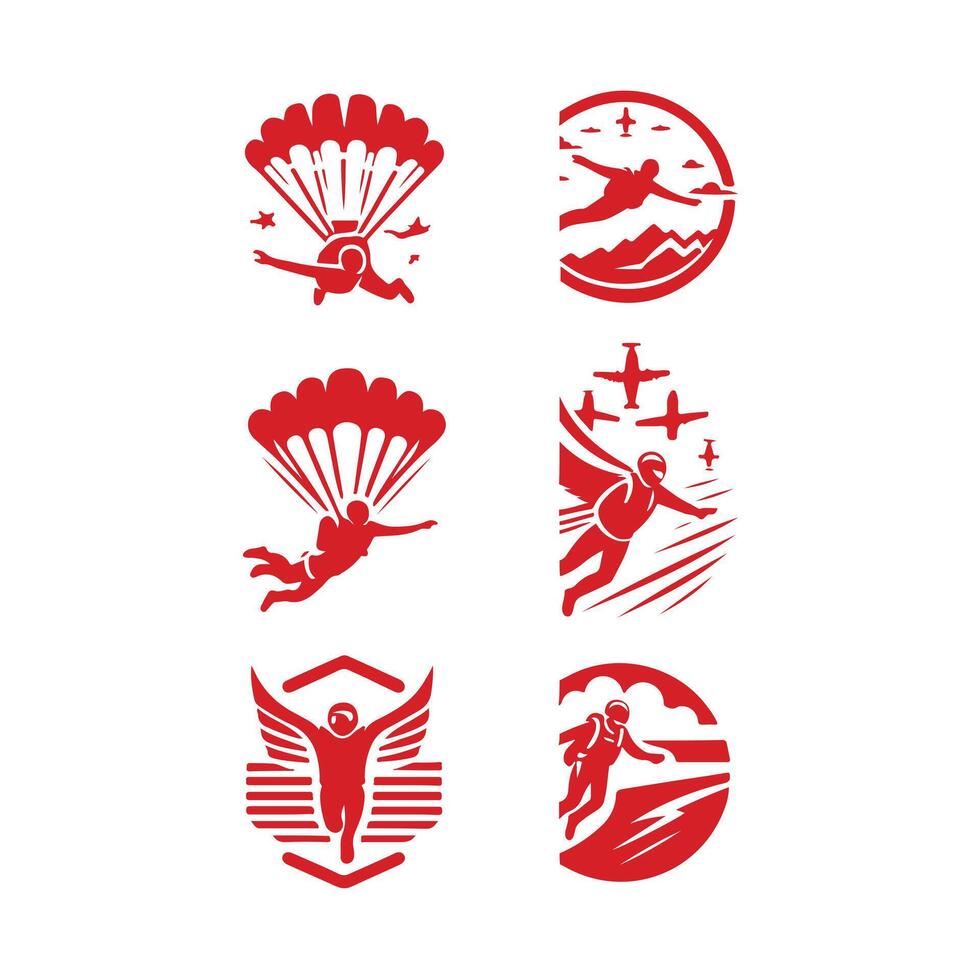 Drop Zone Heroes Skydiving collection logo vector