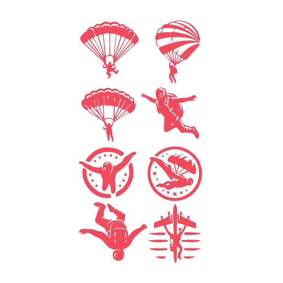 Sky Limits Skydiving collection logo vector