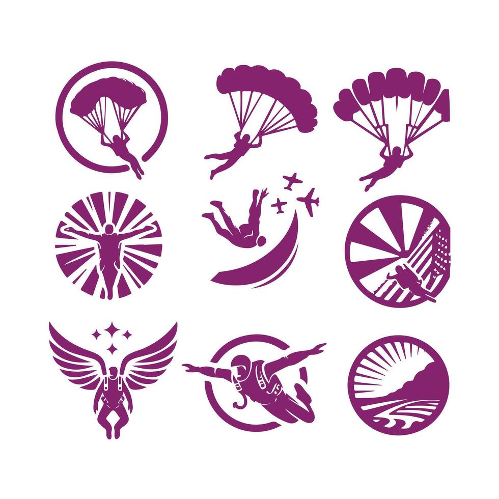 Infinity Skydiving Skydiving collection logo vector