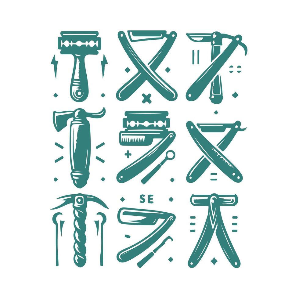 The Old Razor Straight Razors collection logo vector