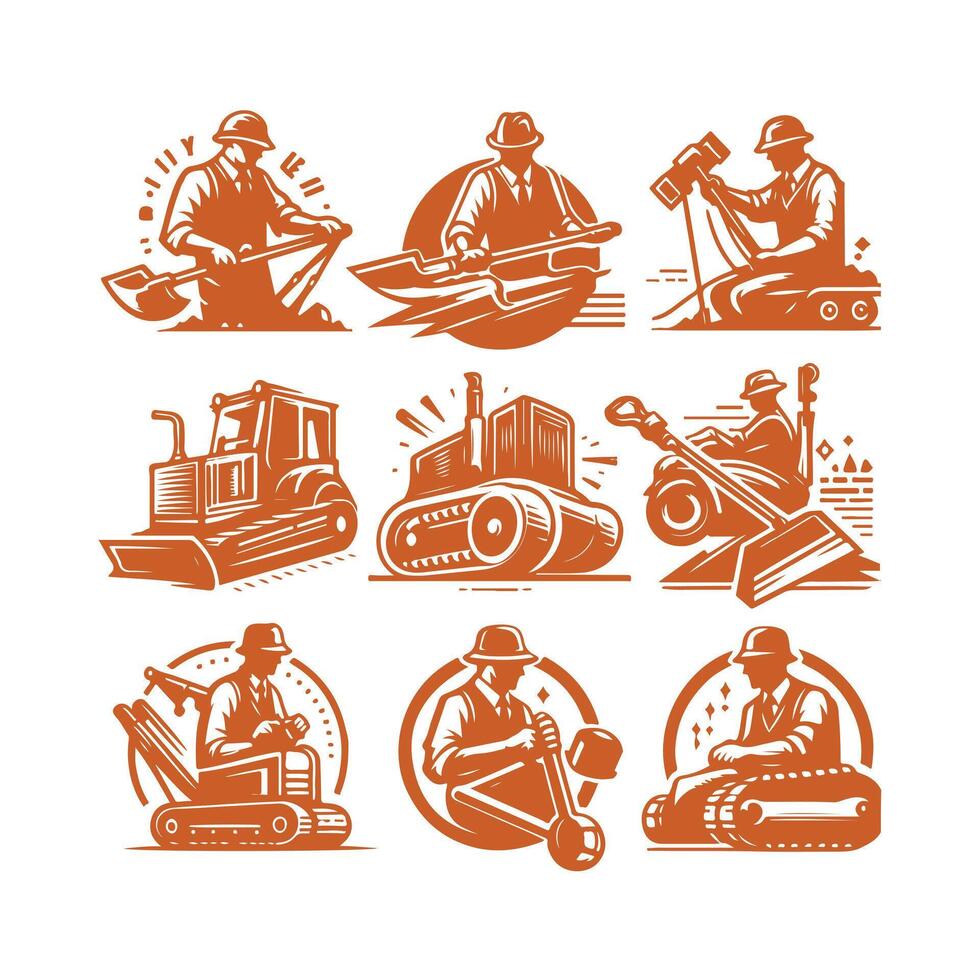 Ground Breaker Compaction Compactor collection logo vector
