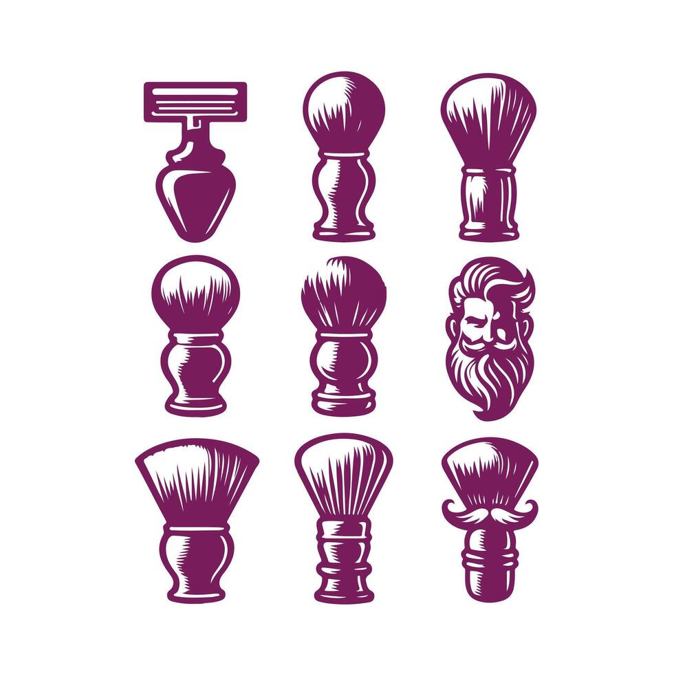Lather Craft Shaving Brushes collection logo vector