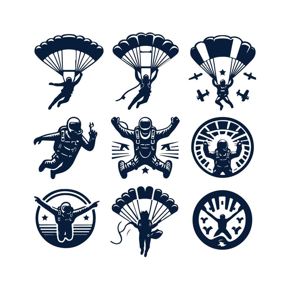 Free Sky Divers Skydiving collection logo vector