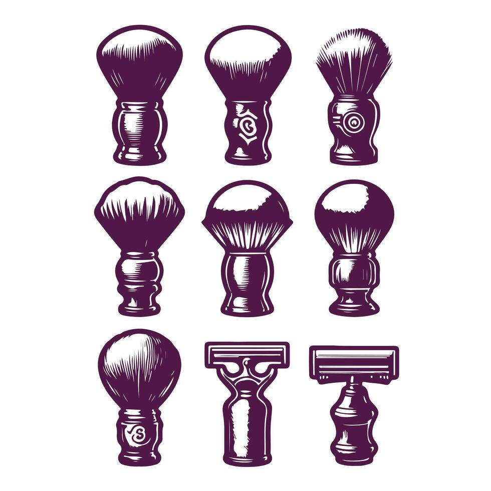 Pure Bristle Shaving Brushes collection logo vector