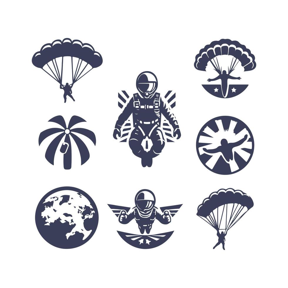 Gravity Warriors Skydiving collection logo vector