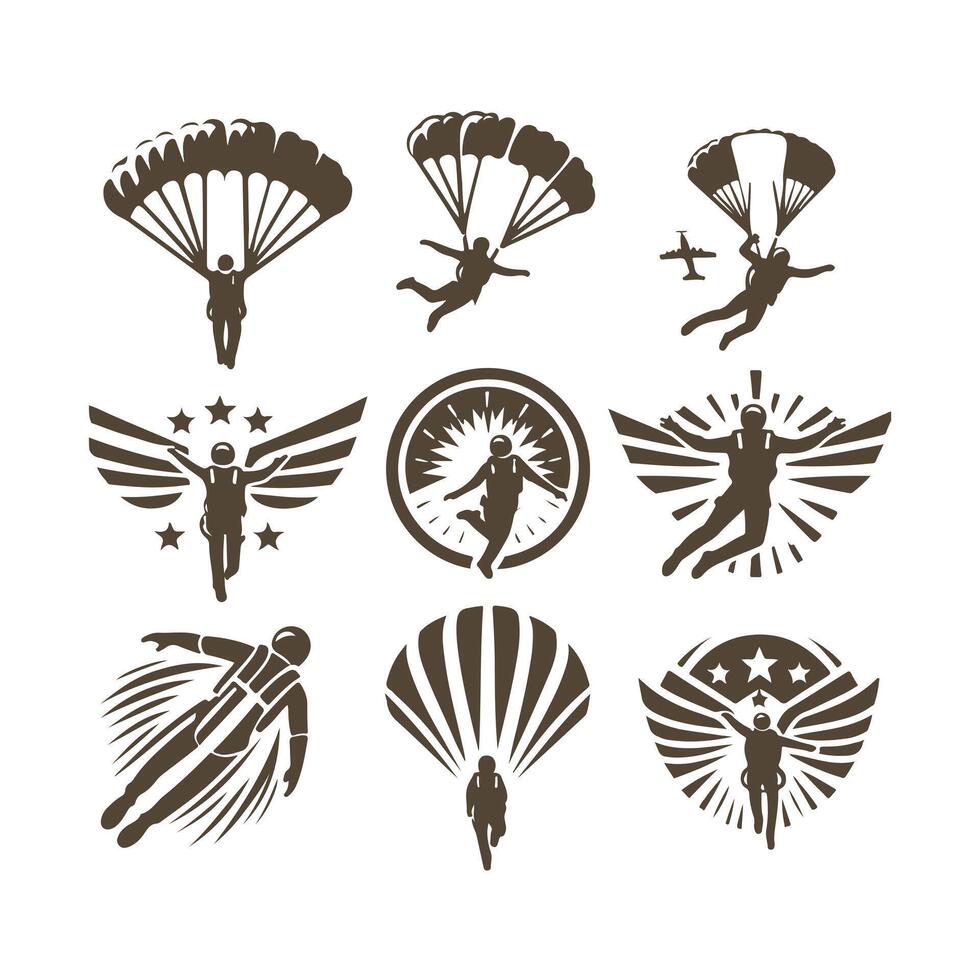 Riders Skydiving collection logo vector