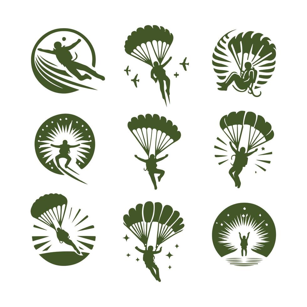 Aero Leap Skydiving collection logo vector
