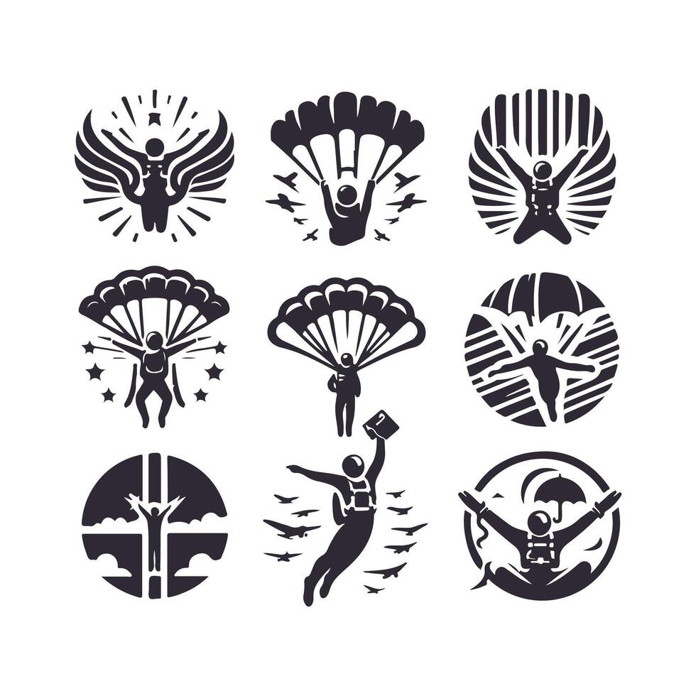 Sky Dive Elite Skydiving collection logo vector