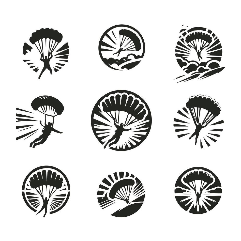 Sky Ventures Skydiving collection logo vector
