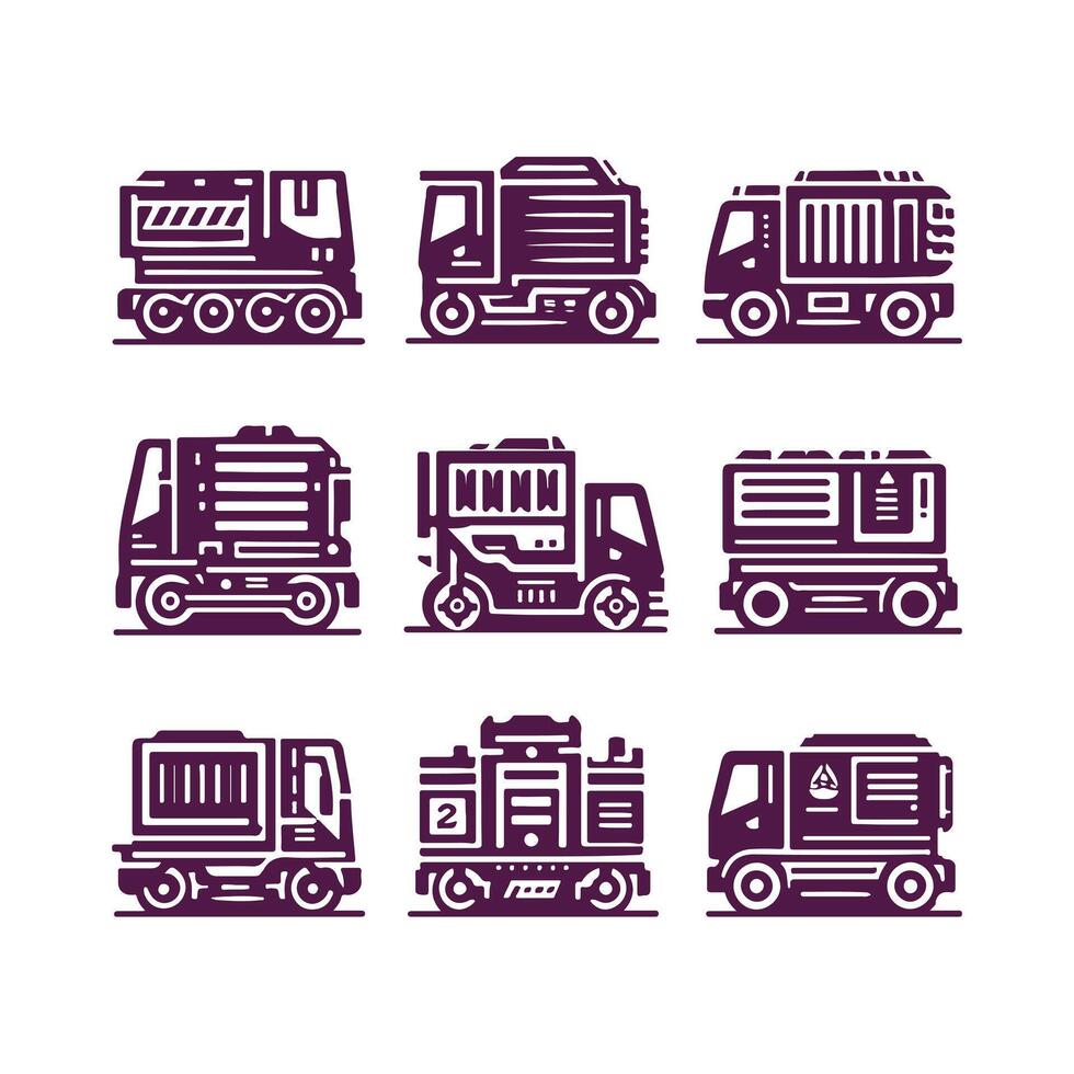 Solid Press Compactor collection logo vector