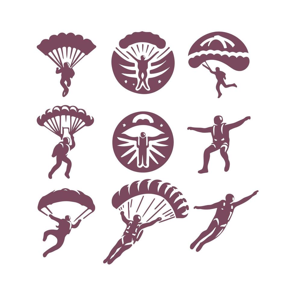 Cloud Rush Skydiving collection logo vector