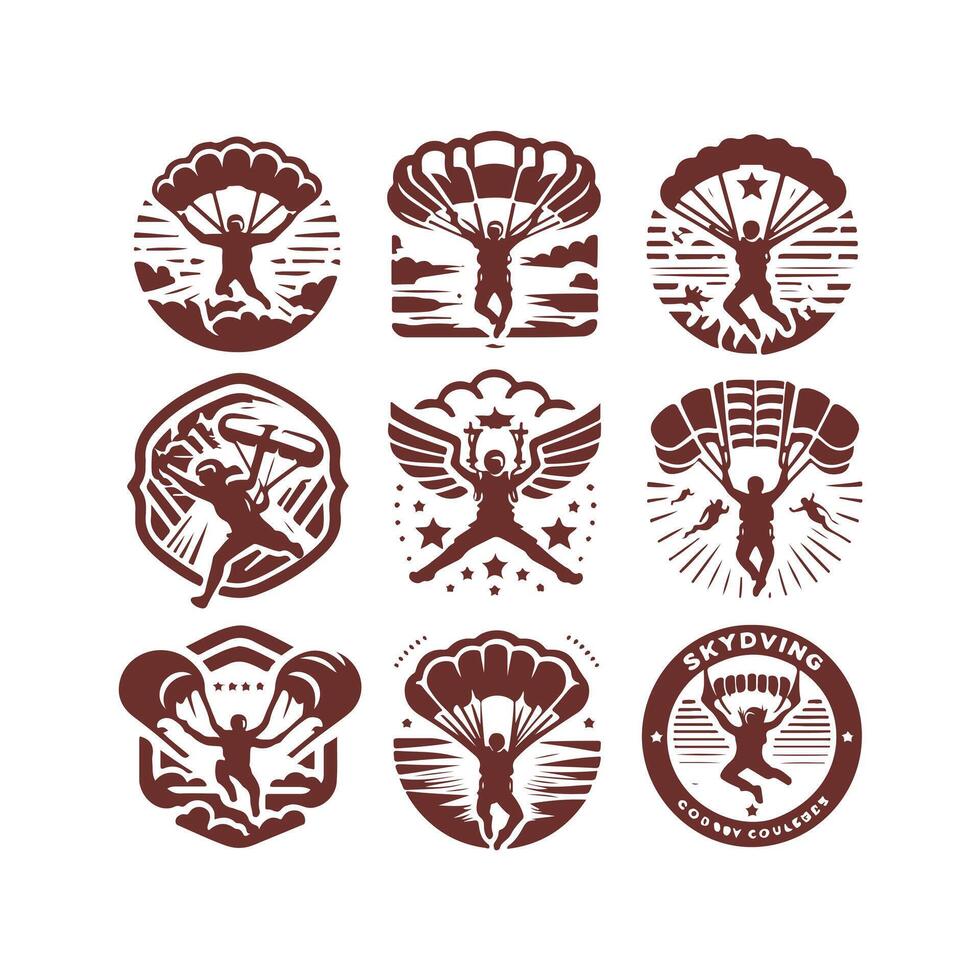 Sky Pulse Skydiving collection logo vector