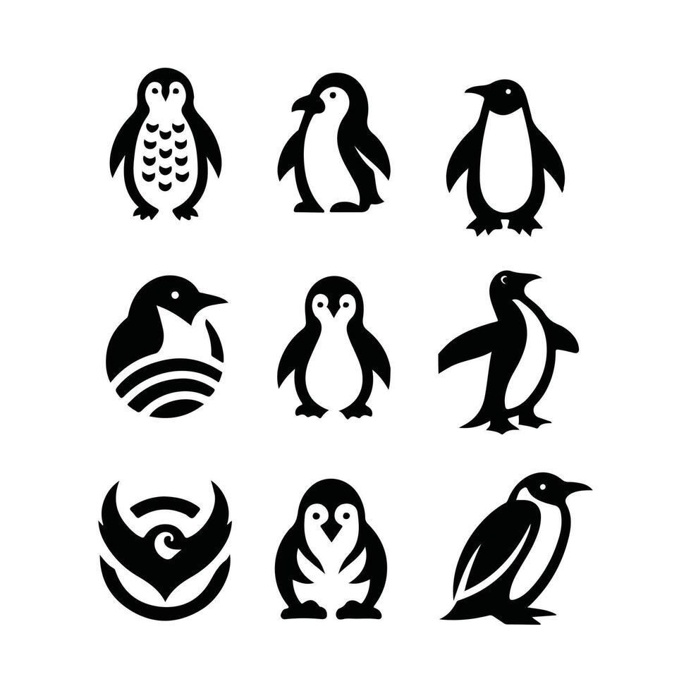 Icy Waddle Penguin collection logo vector