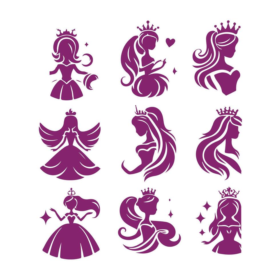 Majestic Elsa Princess collection logo vector