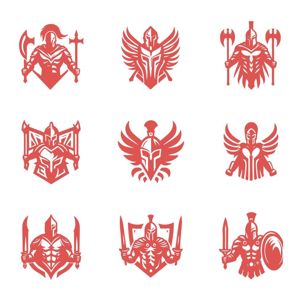 Black steel Warrior collection logo vector