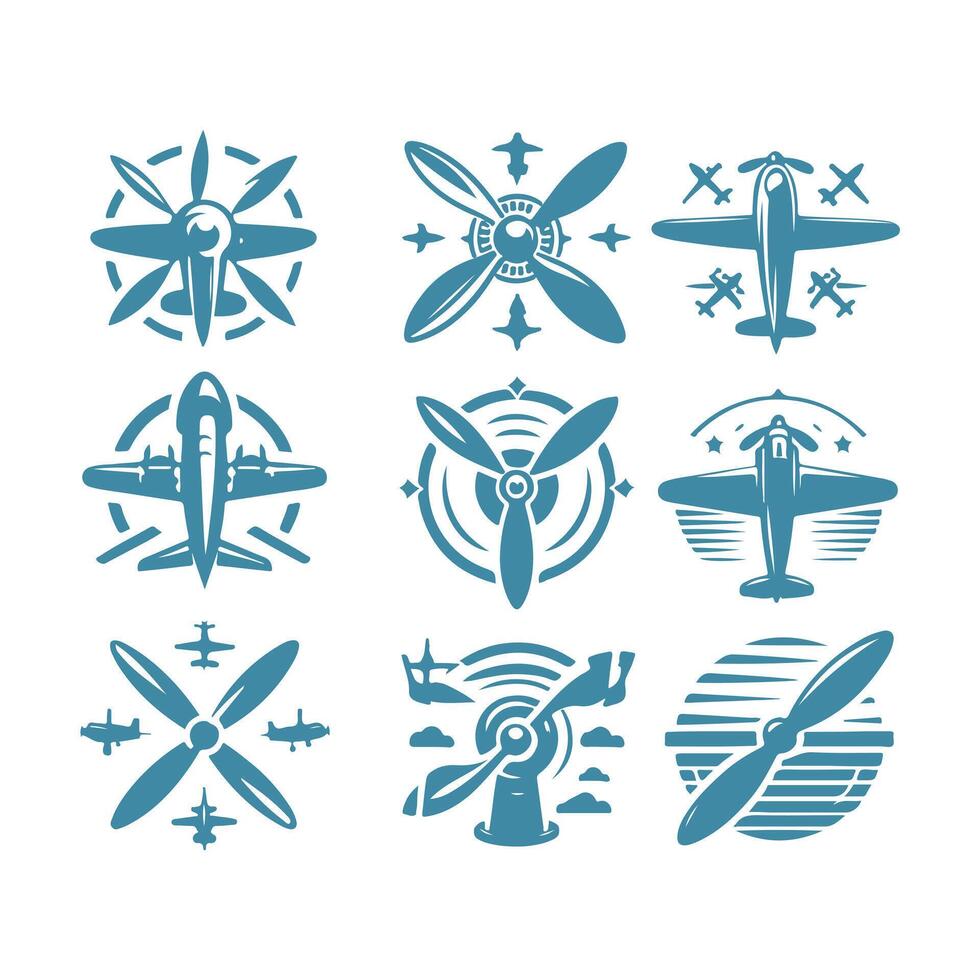 Cloud Chaser Propeller Airplane Collection Logo vector
