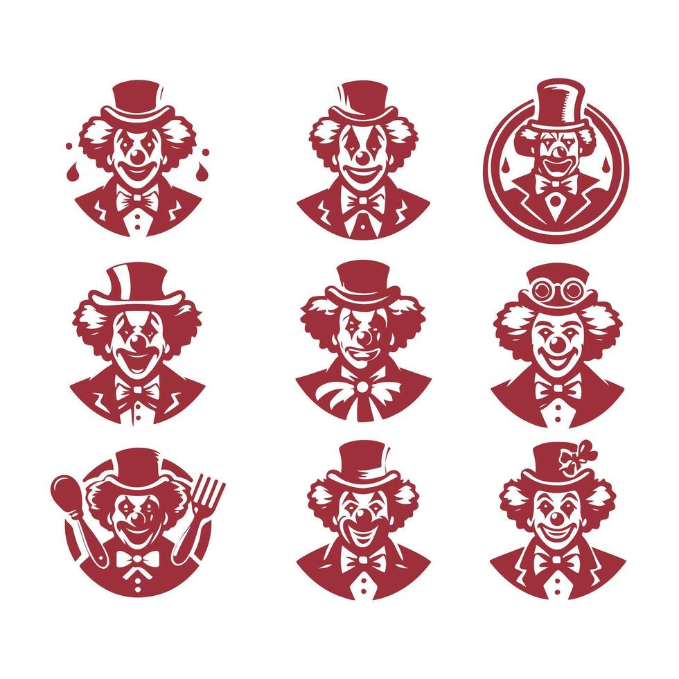 Dizzy Doodle Clown Collection Logo vector
