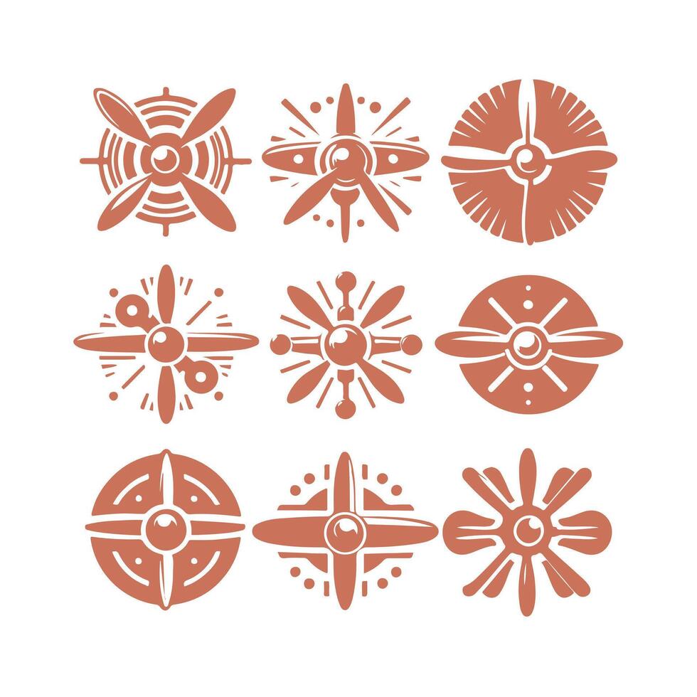 Sky Spinner Propeller Airplane Collection Logo vector