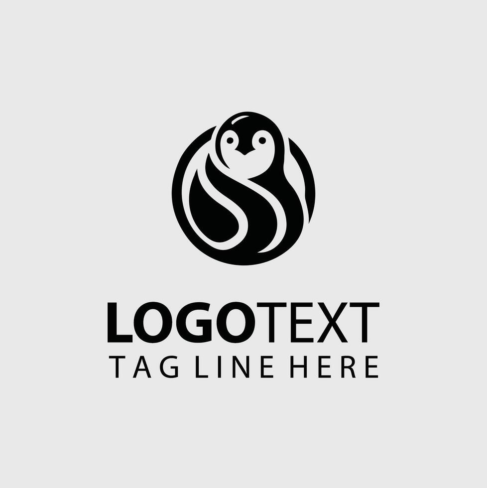 Horizon Penguin Logo Design vector