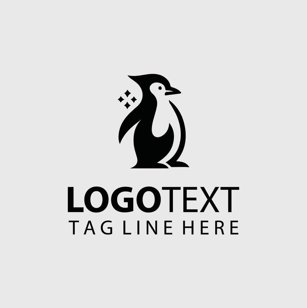 Ice Walker Studios Penguin Logo Design vector
