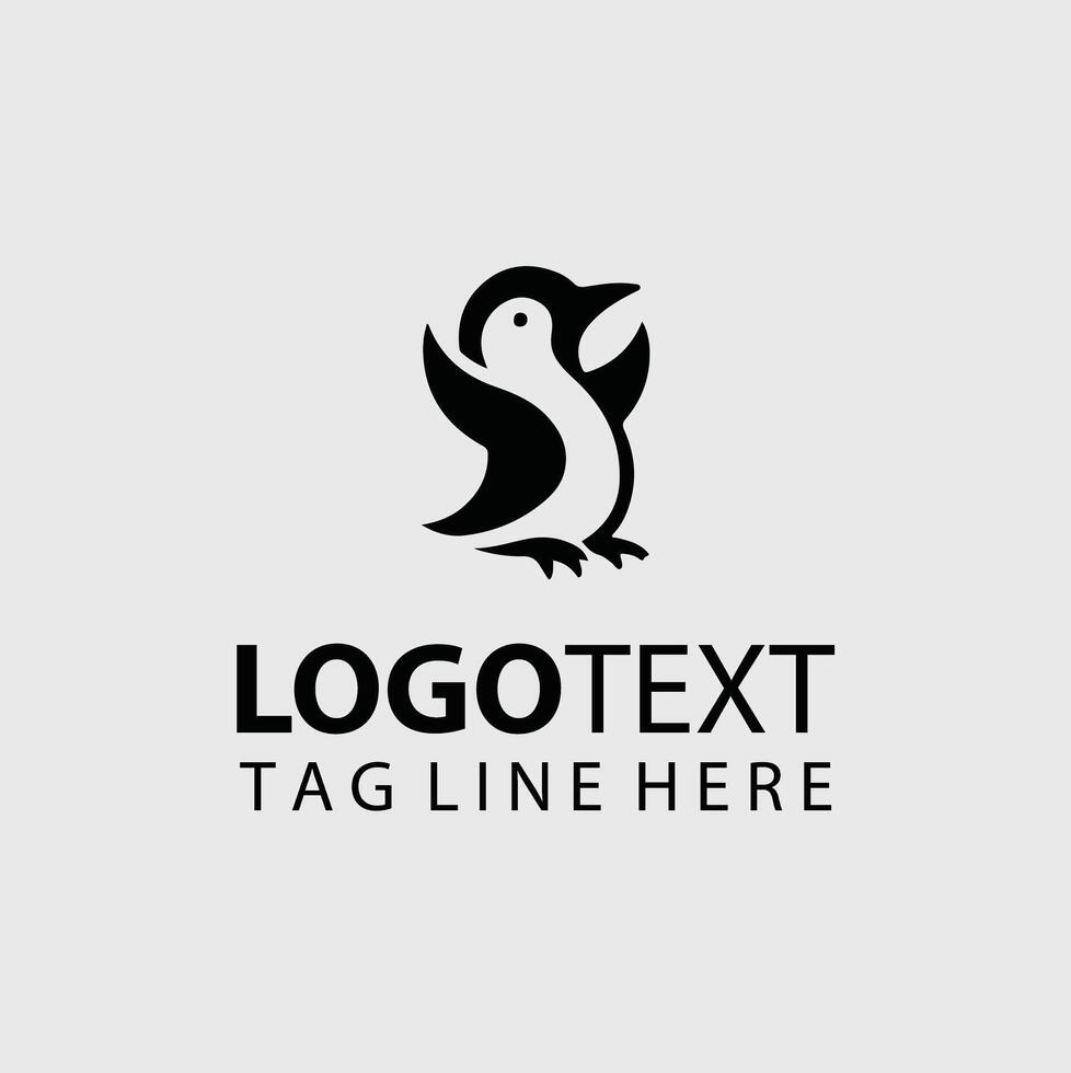 Peak Penguin Logo Design vector