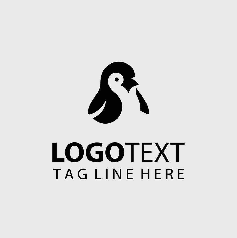 Frosty Feathers Penguin Logo vector