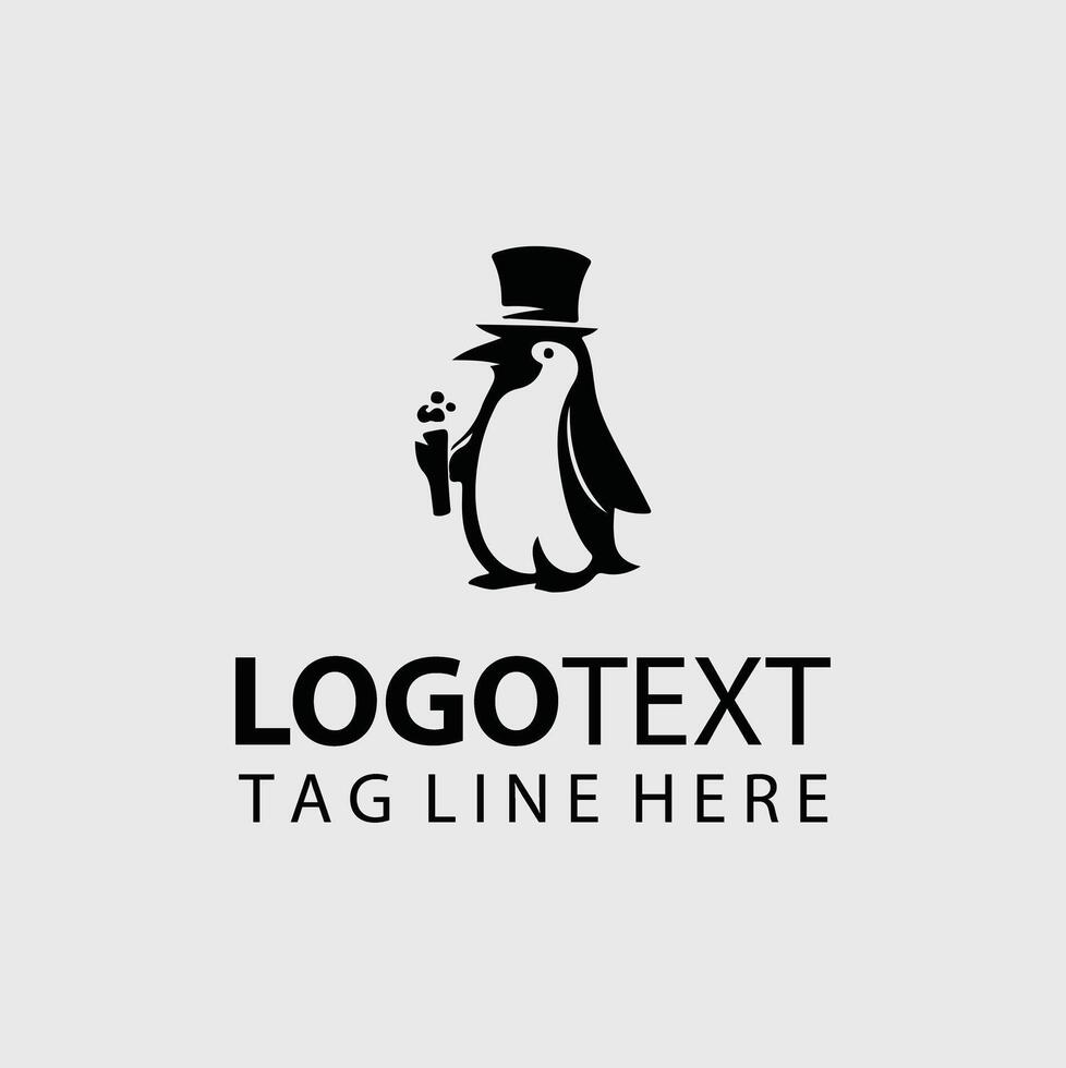 Snow Runner Penguin Logo vector