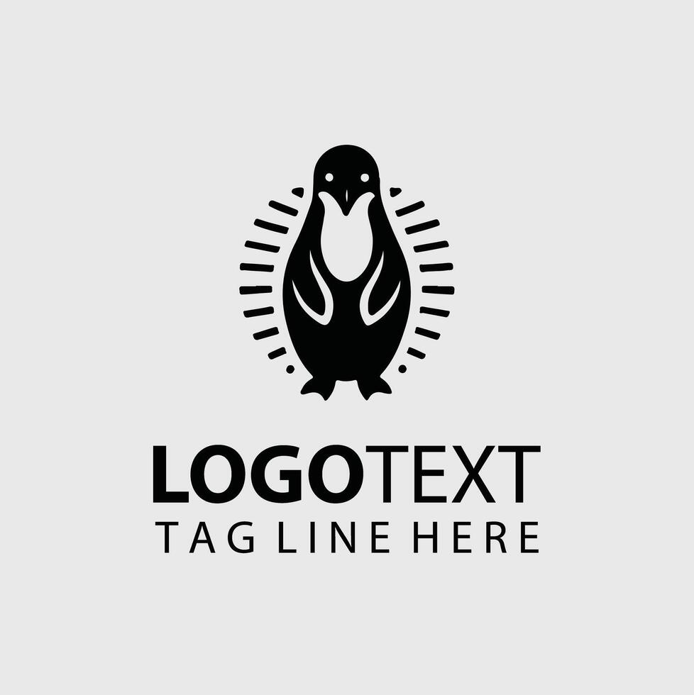 Frozen Quest Penguin Logo Design vector