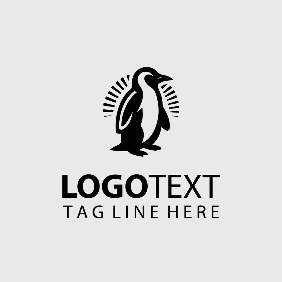 Tracks Penguin Collection Logo Design vector