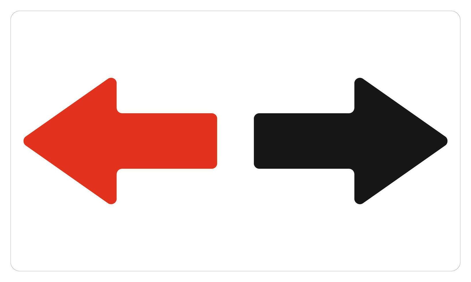 Left and Right in red color vector
