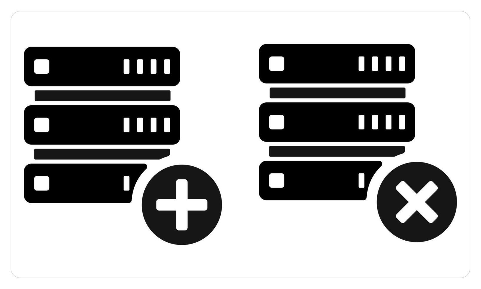 Add Server Remove Server in black color vector