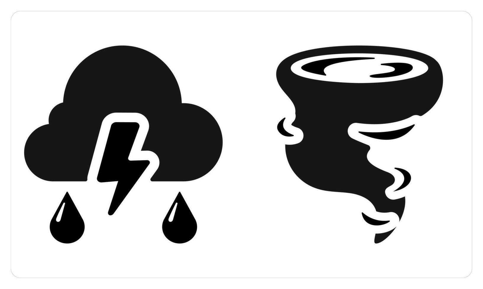 Thunderstorm and Hurricane in black color vector