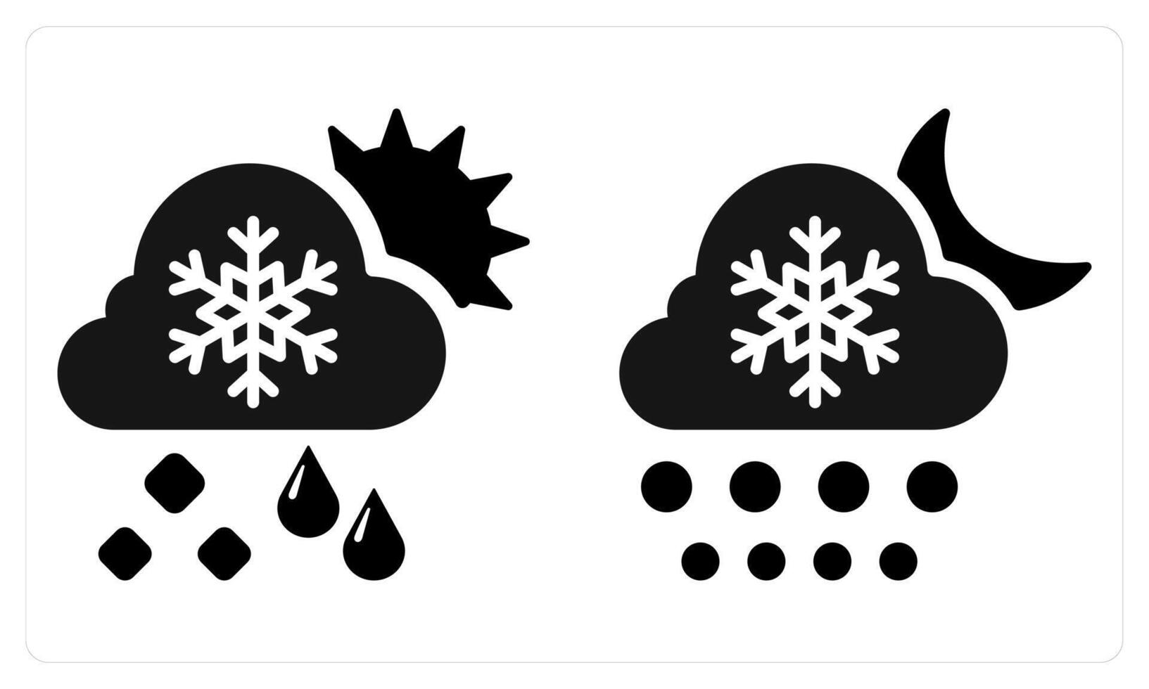 Day Snowfall Night Snowfall in black color vector