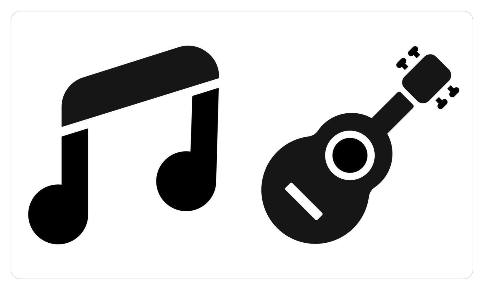 Music and Guitar in black color vector