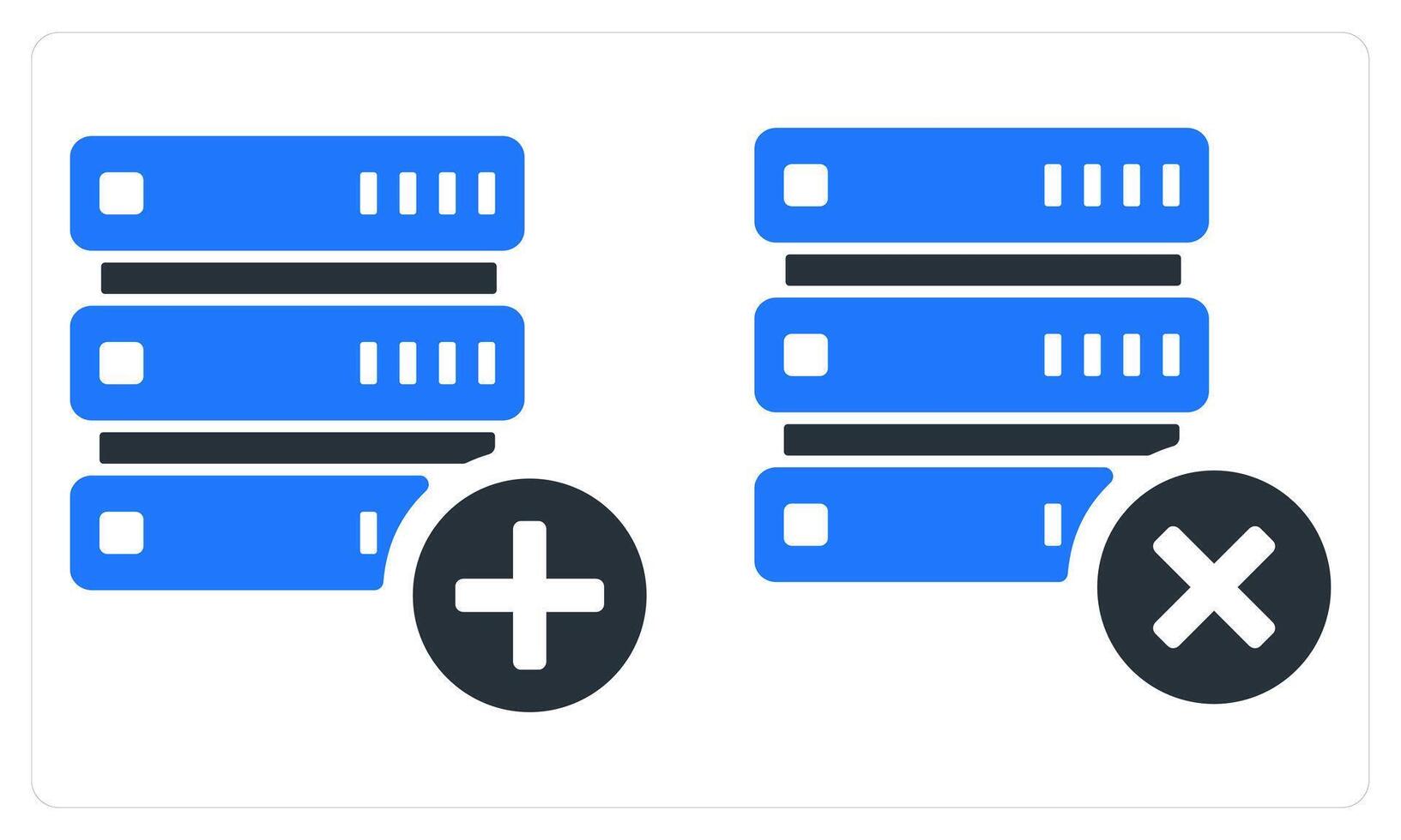Add Server Remove Server in blue color vector