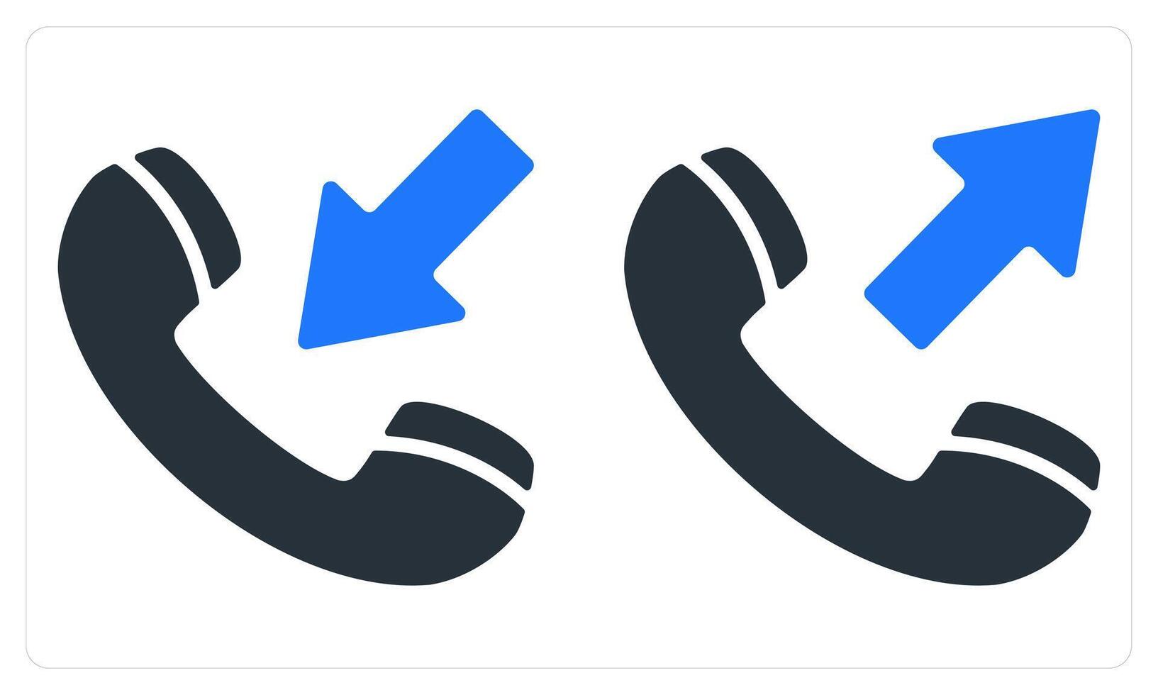 Incoming Call Outgoing Call in blue color vector