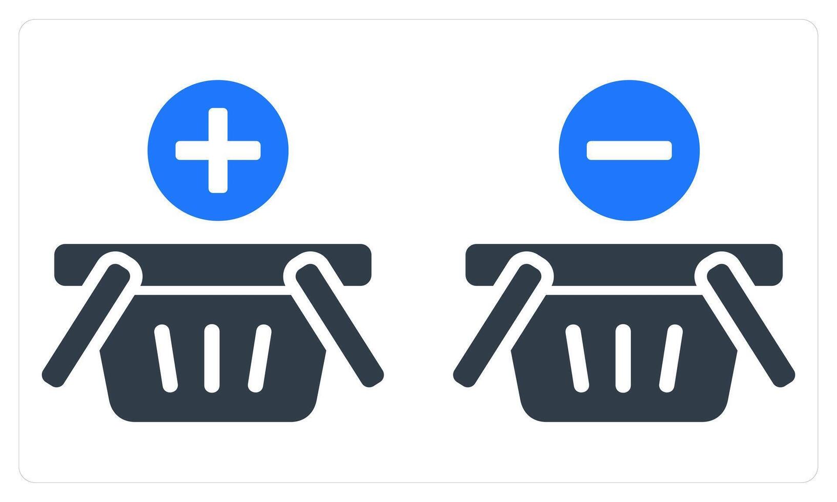 Add Basket Remove Basket in blue color vector