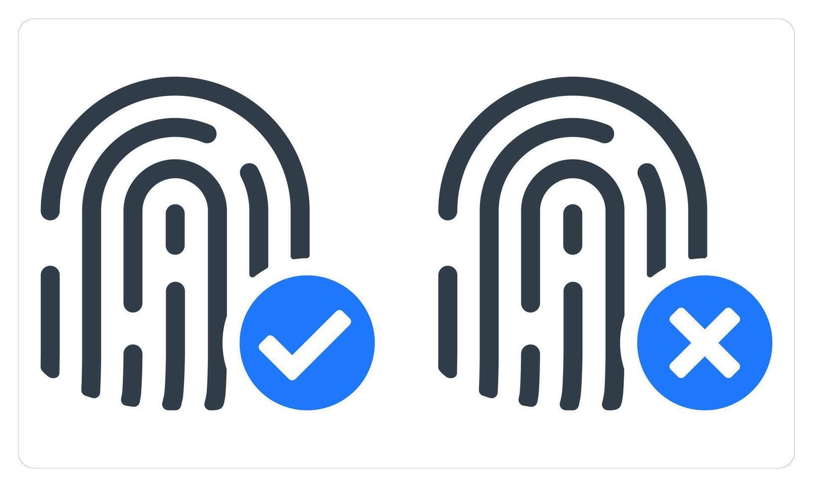 Fimgerprint Match Fingerprint Mismatch in blue color vector