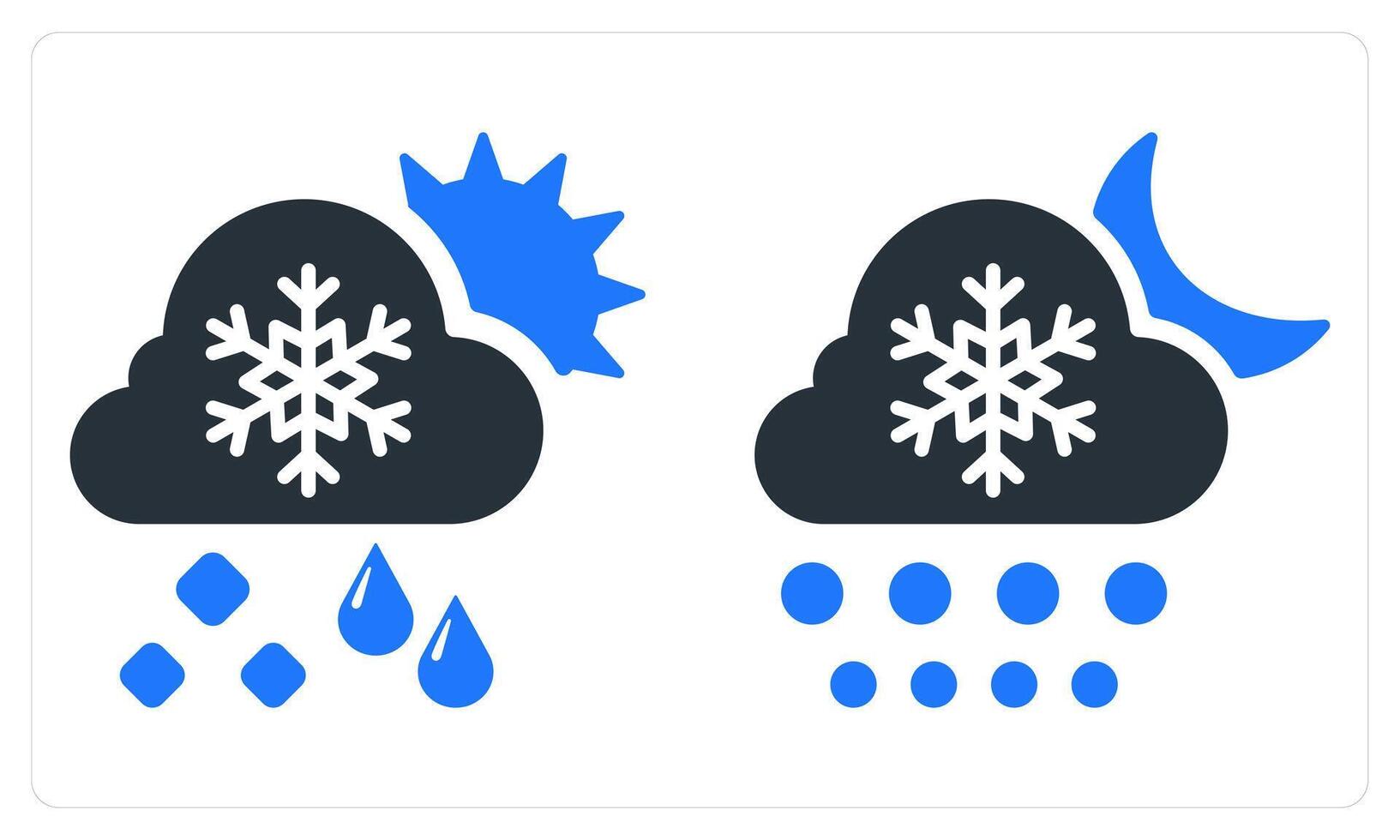 Day Snowfall Night Snowfall in blue color vector